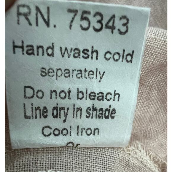 Valentina Naldi Embroidered Linen Blouse Ruffle Sleeve Size L - Picture 7 of 7